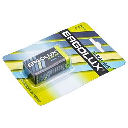 Элемент питания алкалиновый Ergolux "крона" 6LR61 BL-1 9В Alkaline 11753