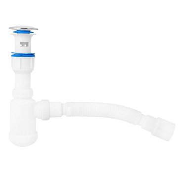 Изображение товара Сифон для умывальника MasterProf 1.1/4"х40 (пластиковый выпуск с системой клик-клак) с г.т. 40х40/50, ИС.110634