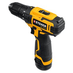 Дрель-шуруповерт Steher CD-120-2 12 В, 30 Нм, 2 АКБ (2 Ач), кейс
