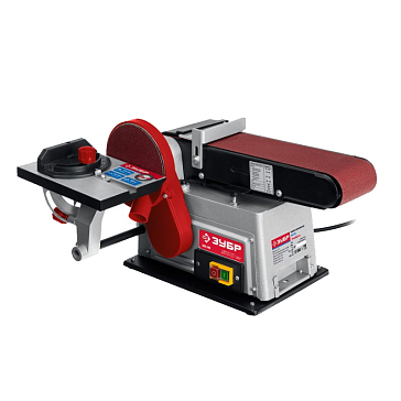 Изображение товара Шлифовальный станок Зубр Мастер ЗШС-500, лента 100х914мм, диск 150мм, 2950об/мин, 500Вт