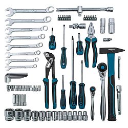 Набор инструментов Gross 14156 (76 предметов, CrV 1/4", 1/2")