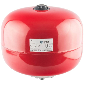 Изображение товара Расширительный бак Stout STH-0006-000024 на отопление (24 л.,круглый, красный)