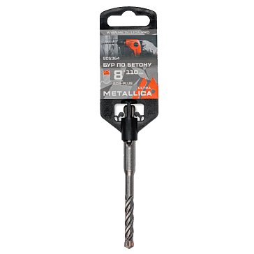 Изображение товара Бур по бетону Metallica 905364, SDS-plus Ultra 8х110/50 мм, Х-напайка, 4 спирали