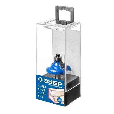 Изображение товара Фреза кромочная калевочная №3 Зубр Профессионал 38.1x17.5 мм радиус 6.3 мм