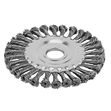 Изображение товара Щетка для УШМ Сибртех 746327 125мм плоская крученая металл проволока 0,5мм