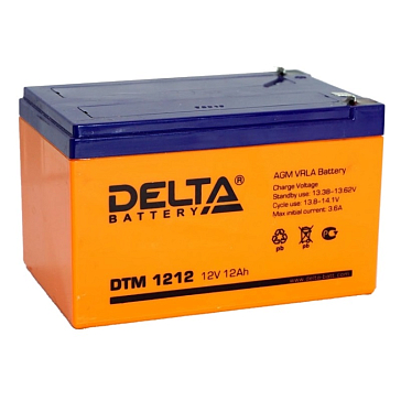 Изображение товара Аккумулятор UPS Delta DTM 1212 (AGM, ток 12v, емкость 12 Ач)