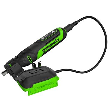 Изображение товара Гравер Greenworks 3200807, аккумуляторный 24V, бесщеточный, с принадлежностями 52 шт., без АКБ и ЗУ