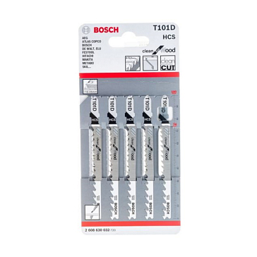 Изображение товара Пилки для лобзика Bosch 2.608.630.032 (T101D, HCS, 5 шт.)