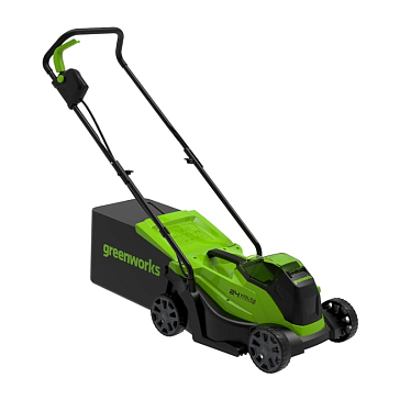 Изображение товара Газонокосилка аккумуляторная Greenworks GD24LM33 2516107UA (24V, 33 см, бесщеточная, АКБ 2 Ач и ЗУ)
