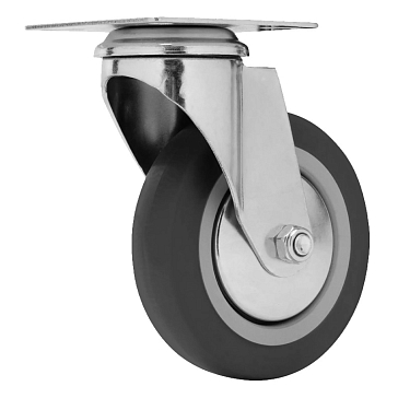 Изображение товара Колесо Сибртех 68715 (диаметр 100 мм, площадка для крепления, материал резина)