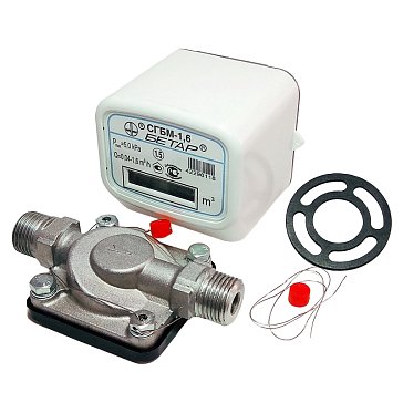 Изображение товара Малогабаритный струйный счетчик газа Бетар СГБМ-1,6 с электронным механизмом