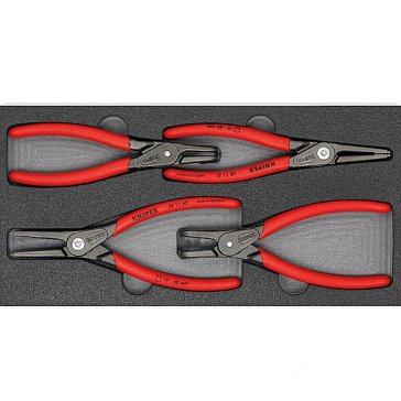 Изображение товара Набор щипцов прецизионных для внутренних и внешних стопорных колец Knipex SRZ II KN-002001V09, ложемент, 4 предмета
