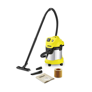 Изображение товара Промышленный пылесос Karcher WD 3 P Premium EU-T 1.629-891.0 (с бумажными пакетами фильтра WD 3 Brown 2.863-276)