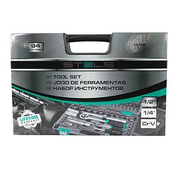 Набор инструментов в пластиковом кейсе Stels 14106 (количество предметов 94, вес 6.48 кг)