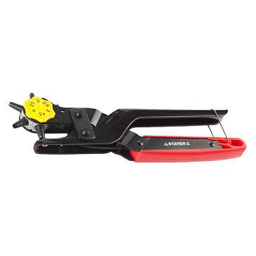 Изображение товара Дырокол револьверный для кожи Stayer 22943_z01 с диаметрами 2-4.5 мм