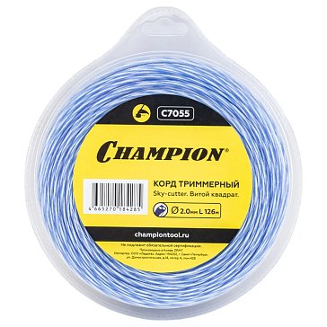 Изображение товара Корду леска для триммера Champion Sky-cutter C7055 126м 2мм витой квадрат