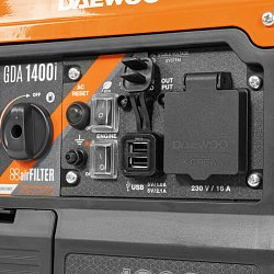 Генератор бензиновый инверторный Daewoo GDA 1400i (мощность 1.2 кВт, четырехтактный двигатель, ручной запуск)