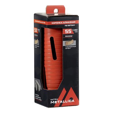 Изображение товара Коронка алмазная сегментная удлиненная Metallica Ultra 902202 (55x150 мм, М16, без хвостовика, по бетону)