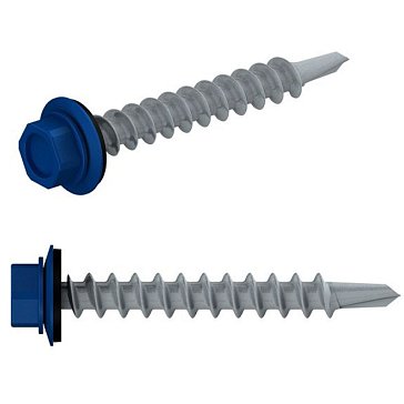 Изображение товара Саморез кровельный Starfix SMC3-20877-100 4.8х70 мм цинк, шайба с прокл., PT1, RAL 5002 (100 шт.)