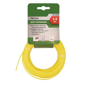 Изображение товара Леска для триммера Союз ТЛР-2.4-0-15 - 2.4мм, 15м, желтая