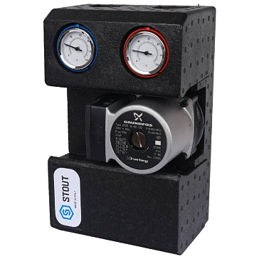 Изображение товара Насосная группа с прямым контуром 3/4" Stout SDG-0001-002002 с насосом Grundfos UPSO 15-65 130 в теплоизоляции