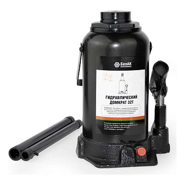 Изображение товара Домкрат БелАК БАК.00037 32 тонны гидравлический бутылочный с защитой от перегруза