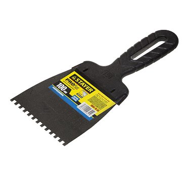 Изображение товара Шпатель Stayer "PROFESSIONAL" 1009-10-04 (зубчатый с пластмассовой ручкой, 100мм) 