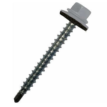 Изображение товара Саморез кровельный Starfix SMC3-32744-100, 4.8х70 мм цинк, шайба с прокл., PT1, RAL 7004 (100 шт в карт. уп.)