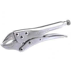 Зажим Сибртех 18421 (с фиксатором, закругленный)