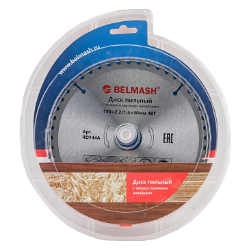 Изображение товара Пильный диск Belmash 48T RD144A 190 мм для дерева и ДСП