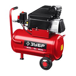 Компрессор безмасляный Зубр КП-200-24 Н6, 200 л/мин, 24 л, 1500 Вт, 6 предметов