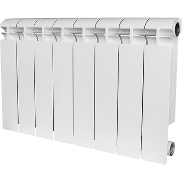 Изображение товара Радиатор Stout ALPHA 350 SRA-2310-035008, 8 секций, алюминиевый, белый RAL 9016
