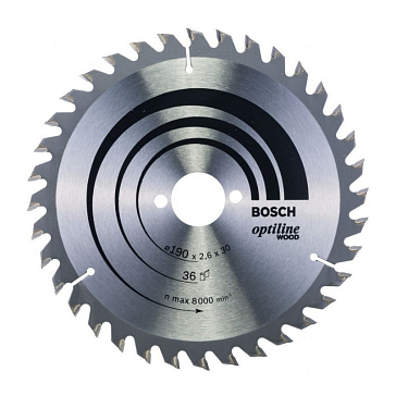 Изображение товара Пильный диск Bosch STD WO 190x30-36T для дерева 190 мм 36 зубьев