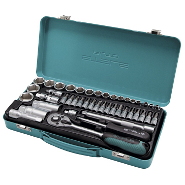 Изображение товара Набор торцевых головок с трещоткой Stels 44 предмета 1/4 и 3/8 дюйма