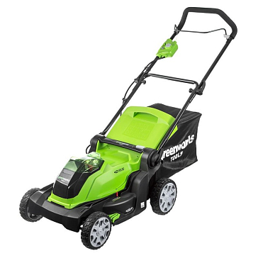 Изображение товара Газонокосилка Greenworks G40LM41K4 с АКБ и ЗУ, 40 см, электрическая