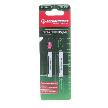 Изображение товара Пилки для лобзика по алюминию Боекомплект T127D B02-127D (2 шт., 100х74 мм, шаг зуба 3мм, быстрый прямой рез, HSS)