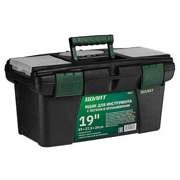 Изображение товара Ящик для инструмента Волат 20237, пластмасс. 49x27,5x24 см (19") с лотком и органайзером 