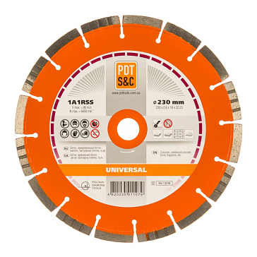 Изображение товара Круг отрезной алмазный PDT Universal 1A1RSS/C3 230 мм