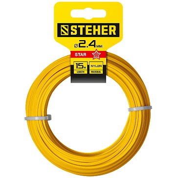 Изображение товара Леска для триммера Steher 75010-2.4 звезда, 2.4 мм, 15 м