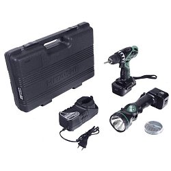 Аккумуляторная дрель-шуруповерт Hitachi DS12DVF3-RB + фонарь