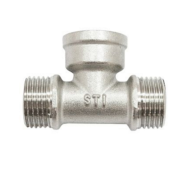 Изображение товара Тройник 3/4 дюйма никелированный латунный для металлических труб