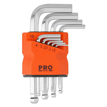 Изображение товара Набор ключей шестигранных коротких Pro Startul PRO-89409 1,5-10 мм, 9 шт., с шаром