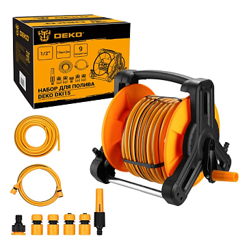 Изображение товара Набор для полива Deko DKI15 065-0462 с шлангом и катушкой