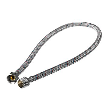 Изображение товара Подводка гибкая Зубр 51005-G/S-080 для воды, оплетка из нержавеющей стали, г/ш 1/2" - 0,8м 