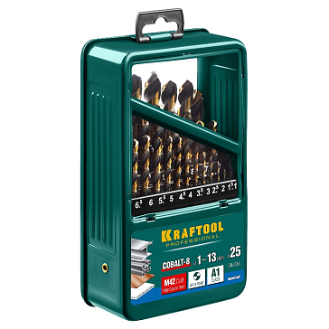 Изображение товара Набор сверл по металлу Kraftool 29656-H25 COBALT 25 шт 1-13 мм