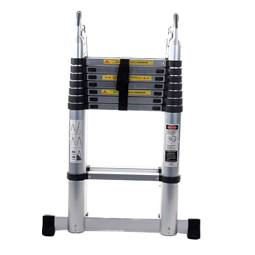 Изображение товара Лестница двухсторонняя Алюмет DTLH 2.5, телескопическая с шарниром 2,5+2,5 м