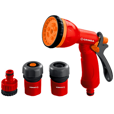 Изображение товара Поливочный набор Grinda GS-34 с 8 режимами пистолет для шланга 3/4"