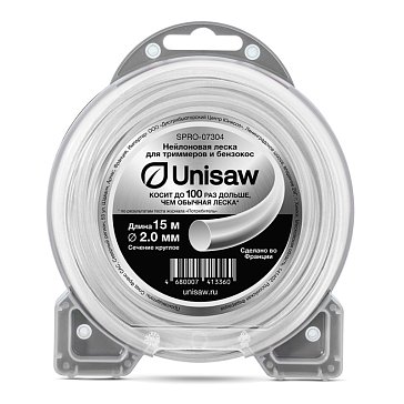 Изображение товара Леска триммерная Unisaw 2 мм 15 м круглая, Россия, совместимая