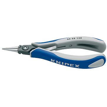 Изображение товара Плоскогубцы захватные прецизионные Knipex KN-3432130 для электроники, острые круглые губки, 130 мм, 2-комп ручки