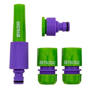 Изображение товара Набор для подключения шланга Palisad 65176, 1/2" (распылитель, 3 адаптера к распылителю)